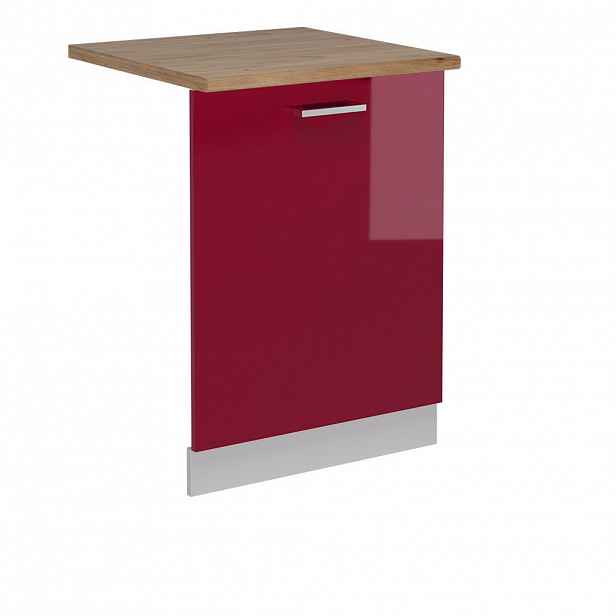 Vicco ČELNÍ PANEL MYČKY R-Line Červená vysoký lesk 60 cm , PD Dub