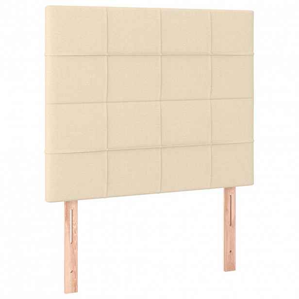 vidaXL Čelo postele krémové 80x5x118/128 cm látkové