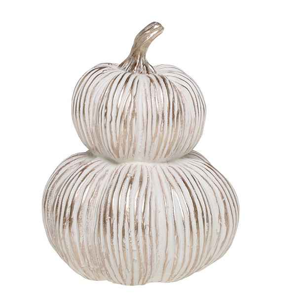 Béžovo-zlatá antik dekorace dýně Pumpkin gold - Ø 14*18 cm  Chic Antique