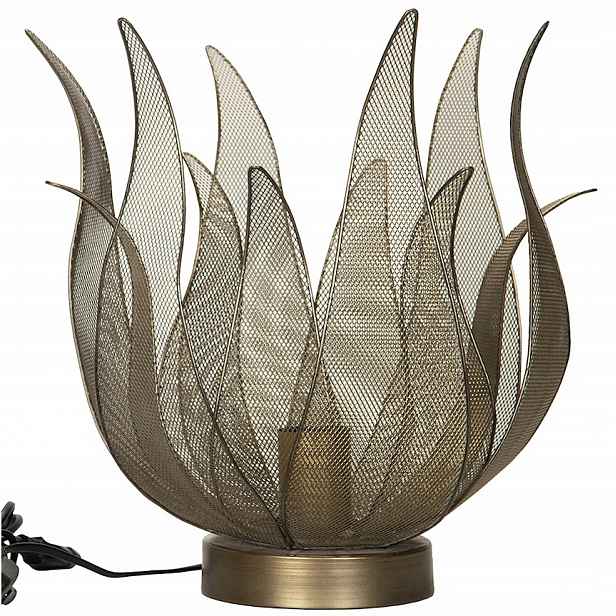 Noční Stolní Lampa Zlatá Květina Loftová Kovová E27 do obývacího pokoje ložnice 35 cm