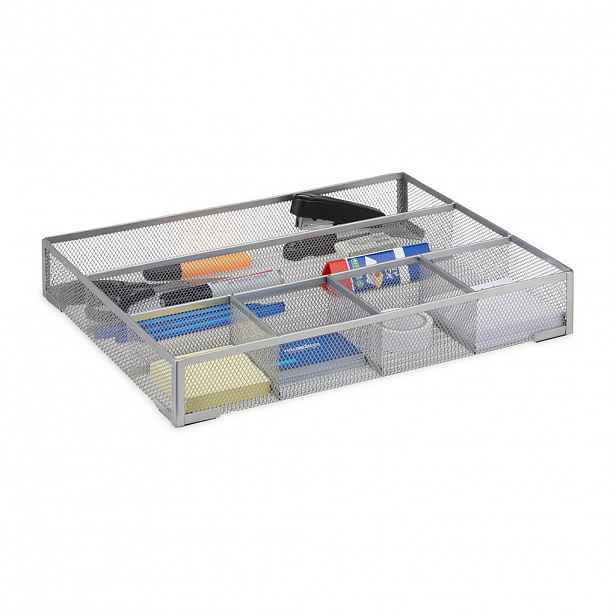Relaxdays ORGANIZÉR Stříbrný kov 6 přihrádek 6x38x30 cm