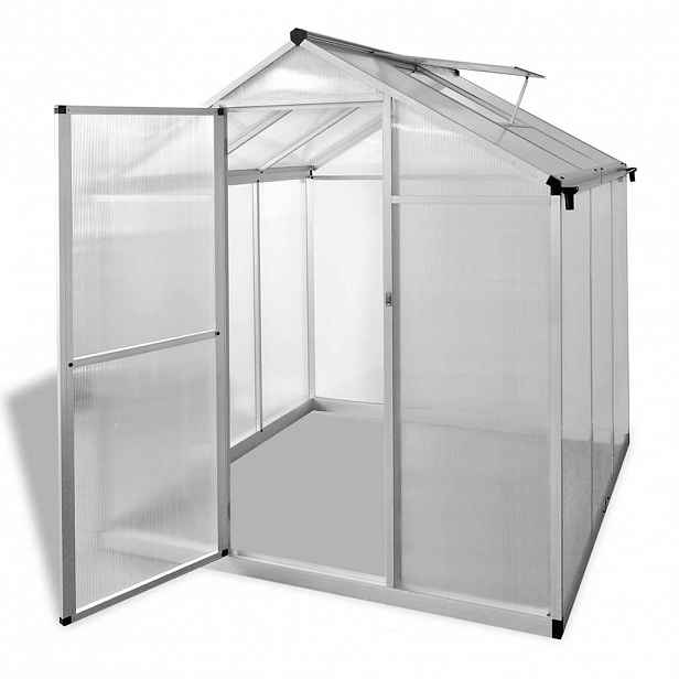 vidaXL Skleník zpevněný hliník 3,46 m²