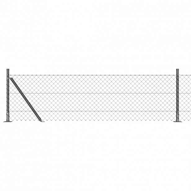 vidaXL Zábradlí s betonovým základem 10 x 0,6 m Ocel potažená PVC Šedá