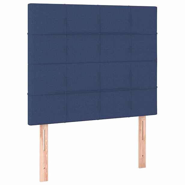 vidaXL Čelo postele modré 80x5x118/128 cm látkové