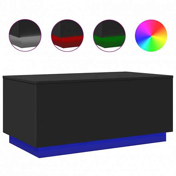 vidaXL Konferenční stolek s LED osvětlením černý 90 x 50 x 40 cm