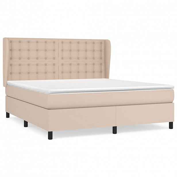 vidaXL Box spring postel s matrací cappuccino 180 x 200 cm umělá kůže