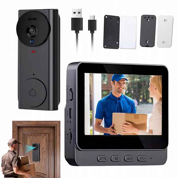 Bezdrátový Videotelefon Smart Home S Obrazovkou 4.3 Palců, Voděodolný