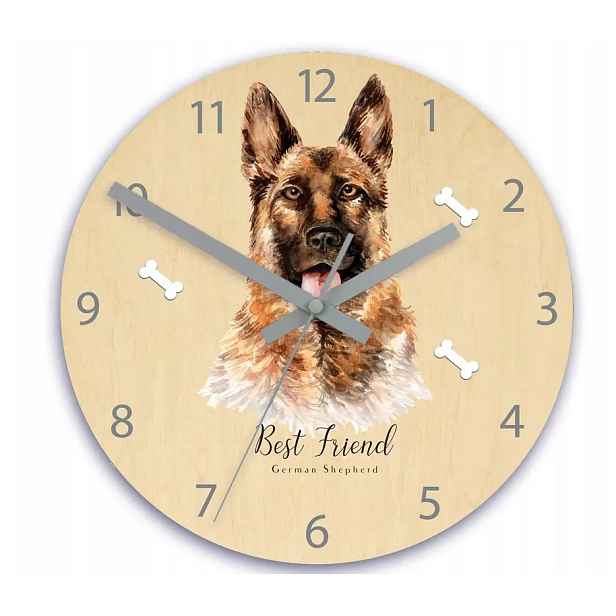 ModernClock Dětské nástěnné hodiny Ami Ovčák 30 cm vícebarevné