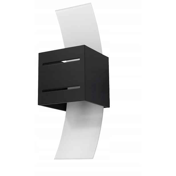 Sollux Nástěnné svítidlo Loreto černé, hliník/sklo, moderní design,