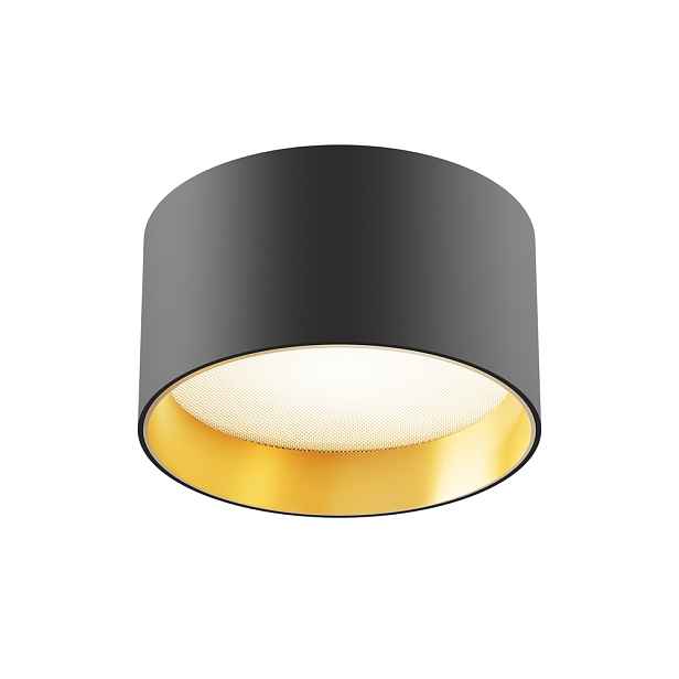 Stropní bod černý se zlatým vnitřkem kulatý Ø 12 cm Led pro obývací pokoj Maytoni