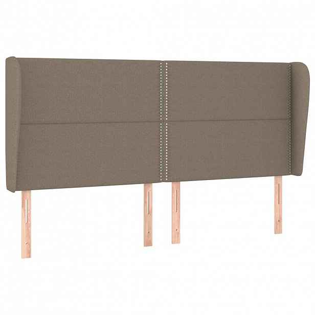 vidaXL Čelo postele typu ušák taupe 203x23x118/128 cm textil