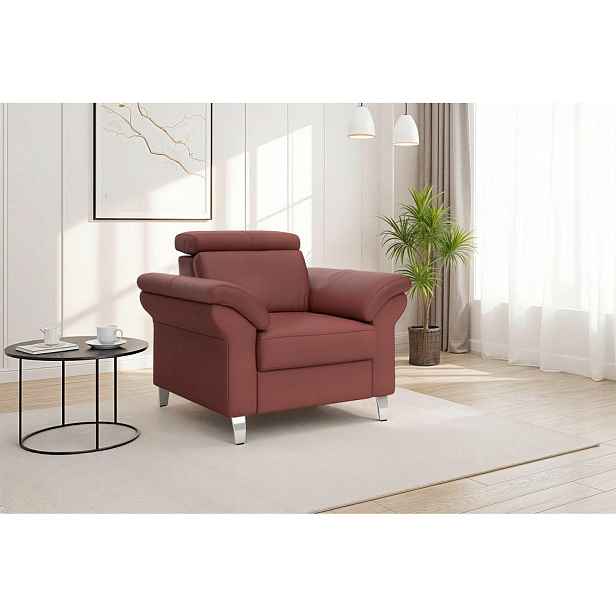 Sit & More KŘESLO, kůže, červenohnědá