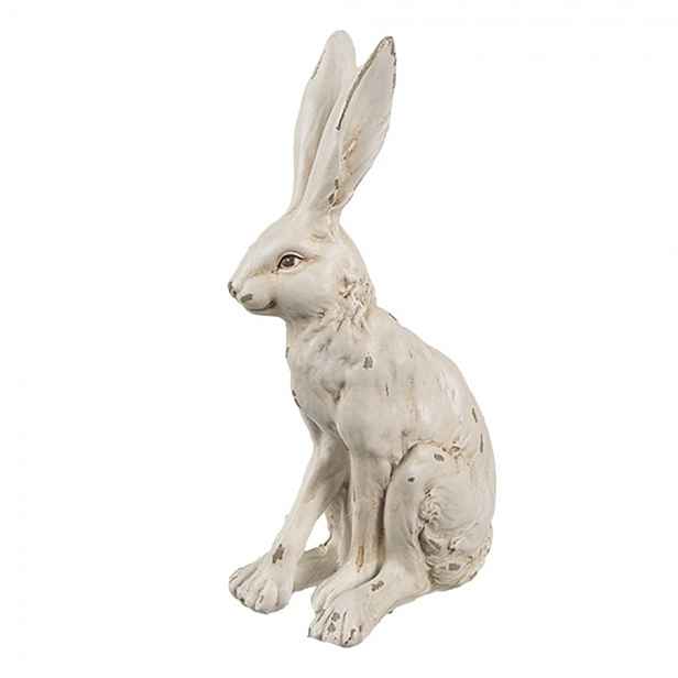 Béžová antik velikonoční dekorace zajíc - 8*5*13 cm Clayre & Eef