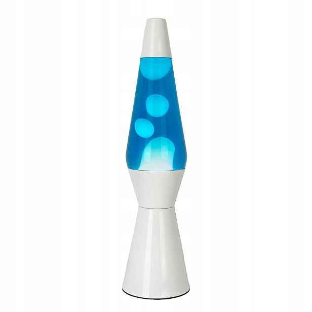 Lávová lampa magma Lava Lawa lampička 10609 Bílá Modrá 41 cm Modrá Fisura