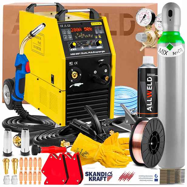 Poloautomatický Magnum Mig 281 Dual Puls Synergie 400V 280A Mma Tig Svařování