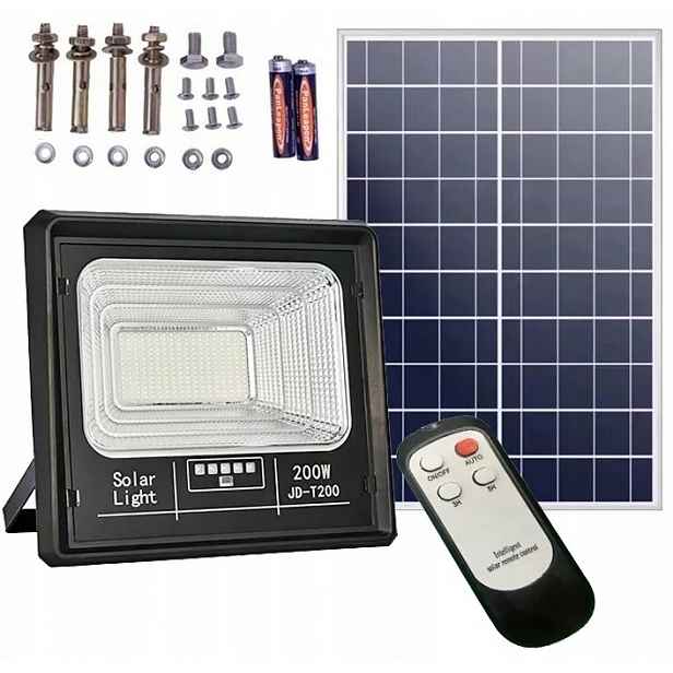 Solární Lampa Halogen 200W Usb Se Senzorem Soumraku Pro Zahradu