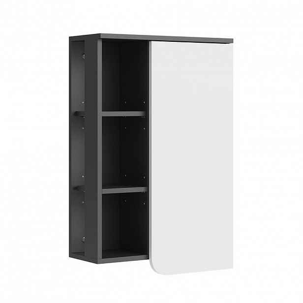 Vicco KOUPELNOVÁ SKŘÍŇKA Karen Antracitová/bílá 50 x 75 cm s dveřmi a otevřenými přihrádkami