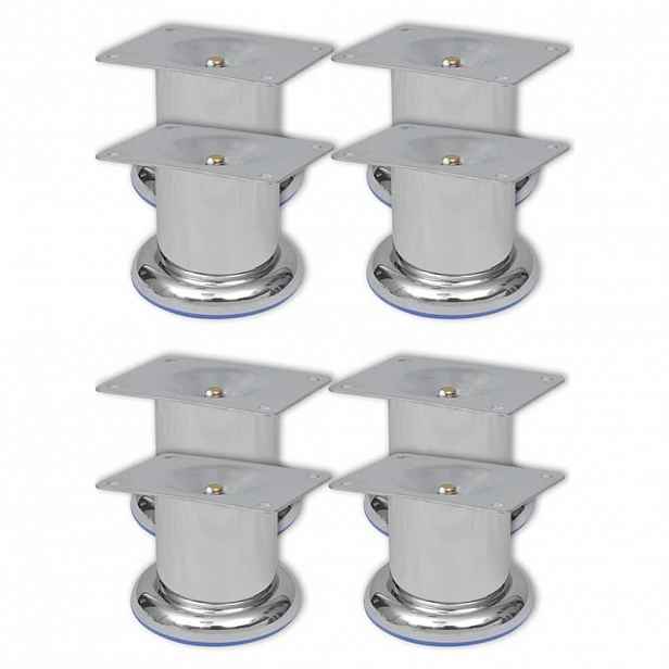 vidaXL Nohy k pohovce 8 ks kulaté chrom 60 mm