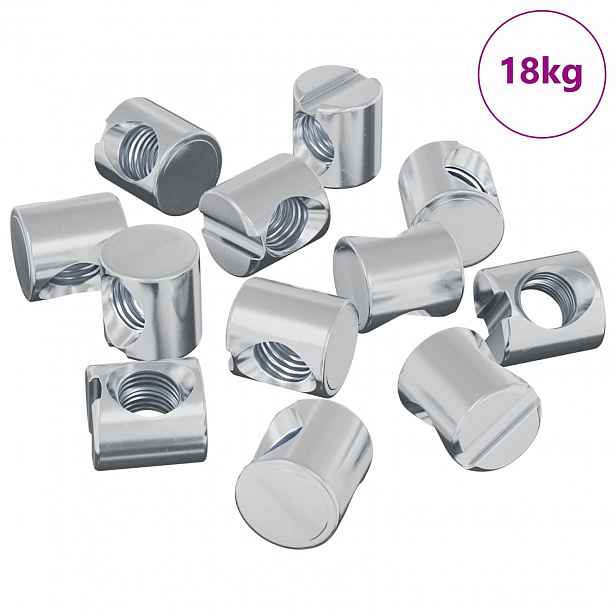 vidaXL Plechové matice 4500 ks Stříbrná M6 x 12 mm Kov
