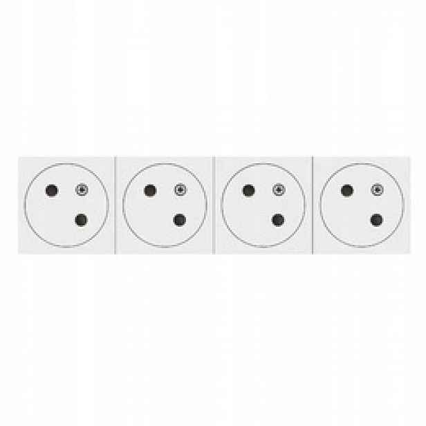 Zásuvka 4x 2P+Z kombinovaná 45st 8M bílá Legrand 077144L