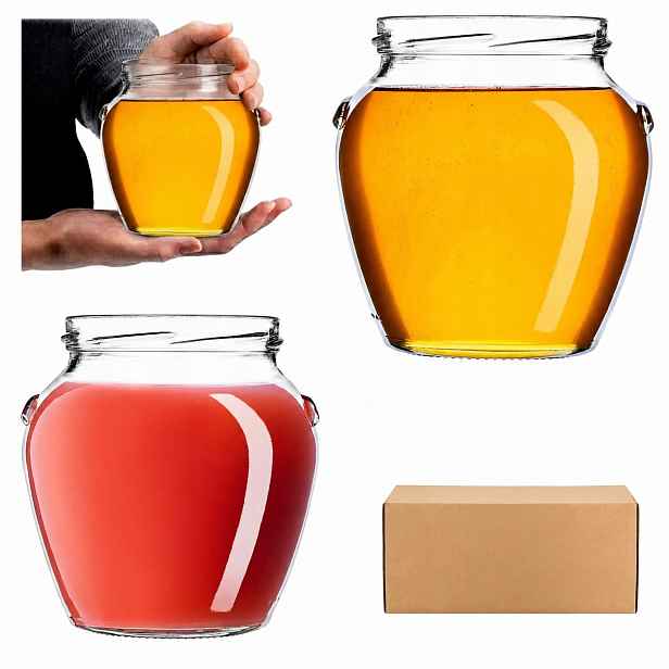 48 x Skleněná Zavařovací Sklenice 500 ml Sklenice Amfora 510 ml 520 ml Na Zavařeniny Med Fi 82
