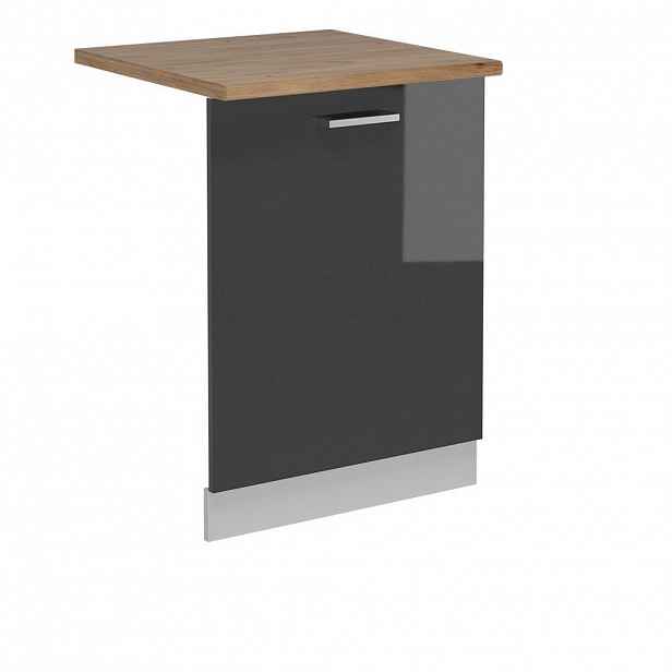 Vicco ČELNÍ PANEL MYČKY R-Line Antracitový vysoký lesk 60 cm , PD Dub