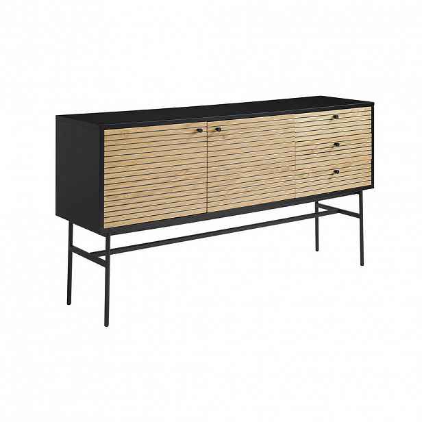 Livetastic ŠIROKÁ KOMODA, dub, černá, barvy dubu, 160/85/40 cm