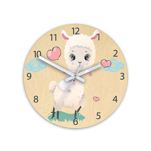 ModernClock Dětské nástěnné hodiny Ami Ovečka 30 cm vícebarevné