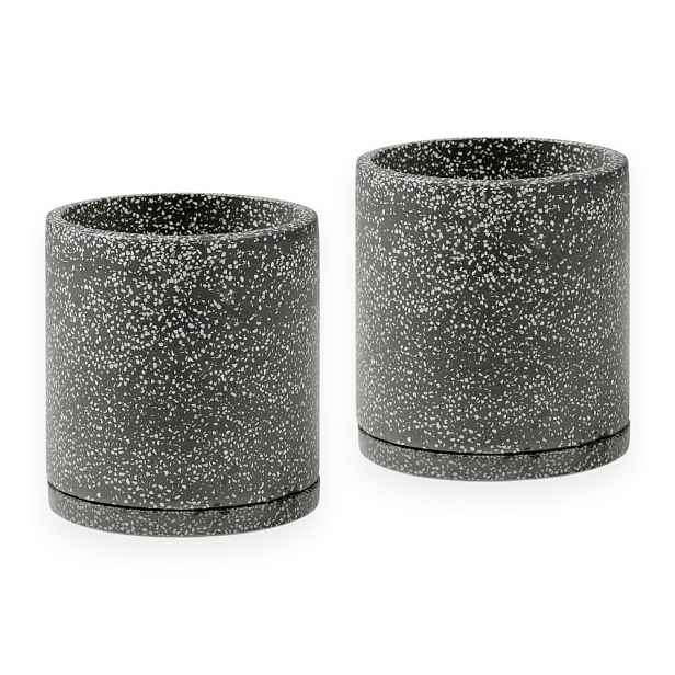 Sada 2 tmavě šedých květináčů Bonami Selection Terrazzo, ø 26 cm