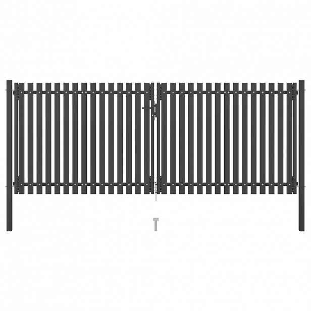 vidaXL Zahradní plotová branka ocelová 400 x 125 cm antracitová