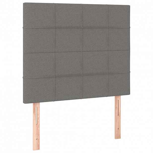vidaXL Čelo postele tmavě šedé 90x5x118/128 cm látkové