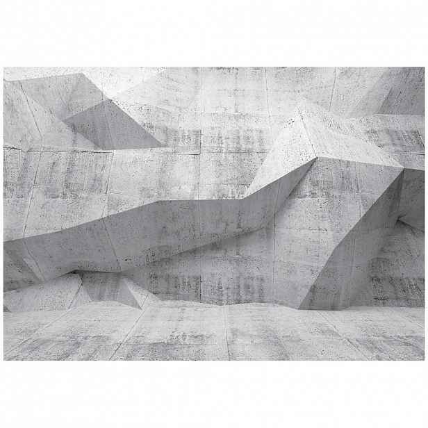 Wallarena 3D abstraktní fototapeta šedá 416x254 cm