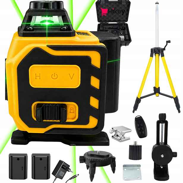 Křížový Laser Laserová Vodováha 360 4D 16 Linií Nastavitelný Stativ 120 CM
