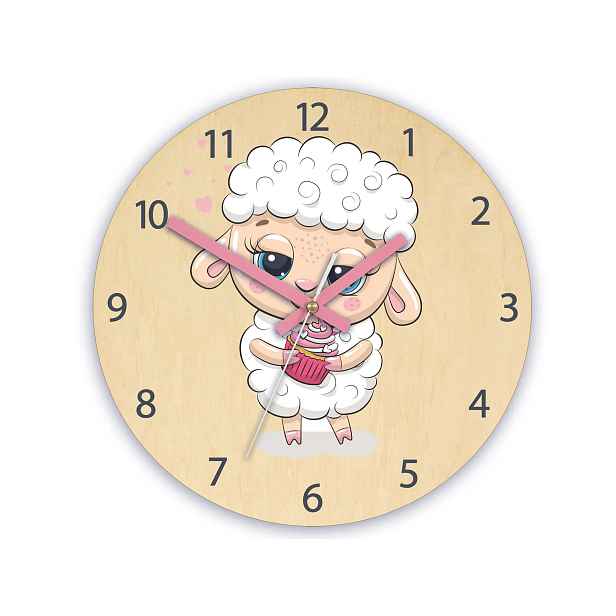 ModernClock Dětské nástěnné hodiny Ami Ovečka 30 cm vícebarevné II