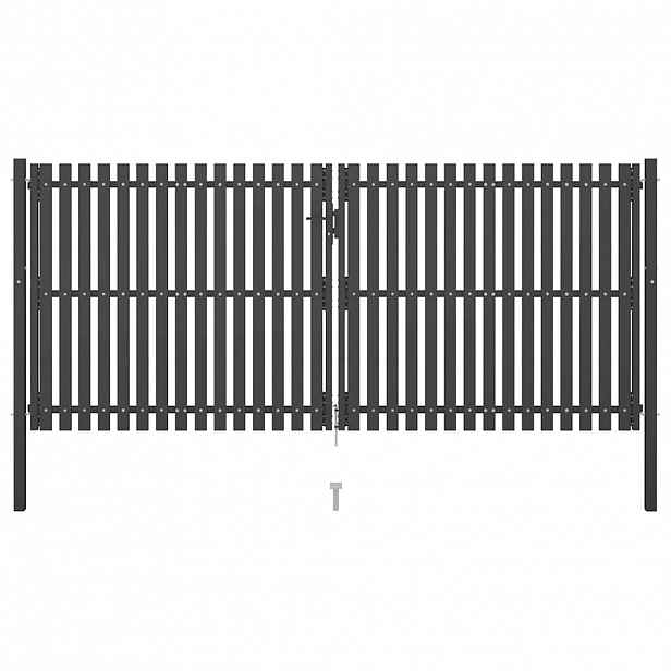 vidaXL Zahradní plotová branka ocelová 400 x 150 cm antracitová