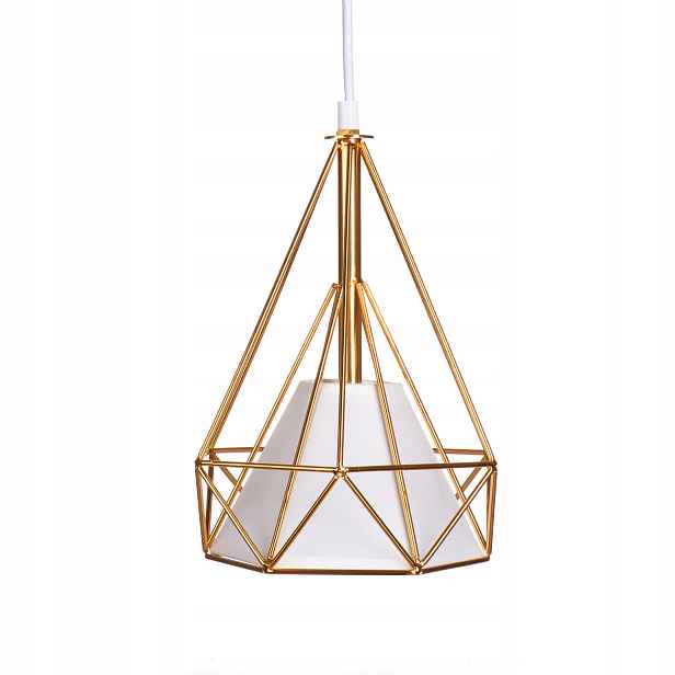 Závěsná stropní lampa zlatá Geo slim diamant