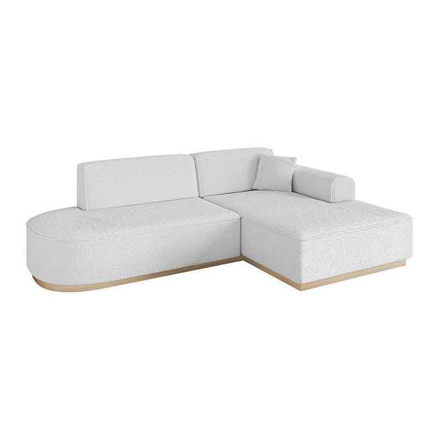 ALTDECOR ROHOVÁ SEDAČKA s otomanem, pravá IREA-L1 232x165x80 Bílá Buklé
