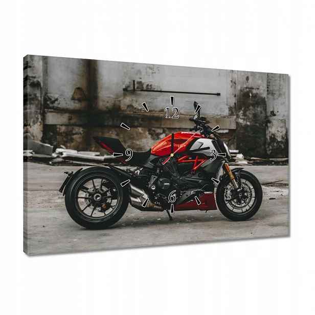 Hodiny 60x40 Červené Ducati Motocykl