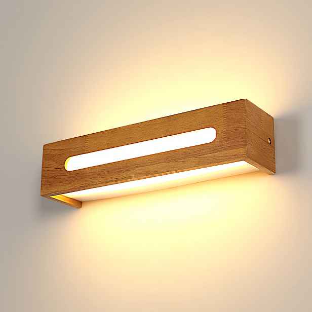 Led nástěnné svítidlo dřevo loft moderní do ložnice 18W 3000K