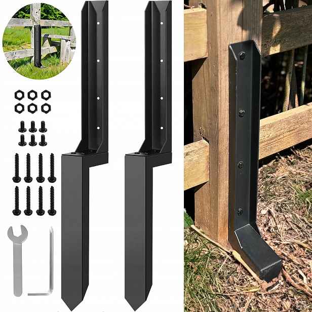 Palík Na Opravu Plotových Sloupků Kovový Odolný Proti Korozi 80 CM 2KS