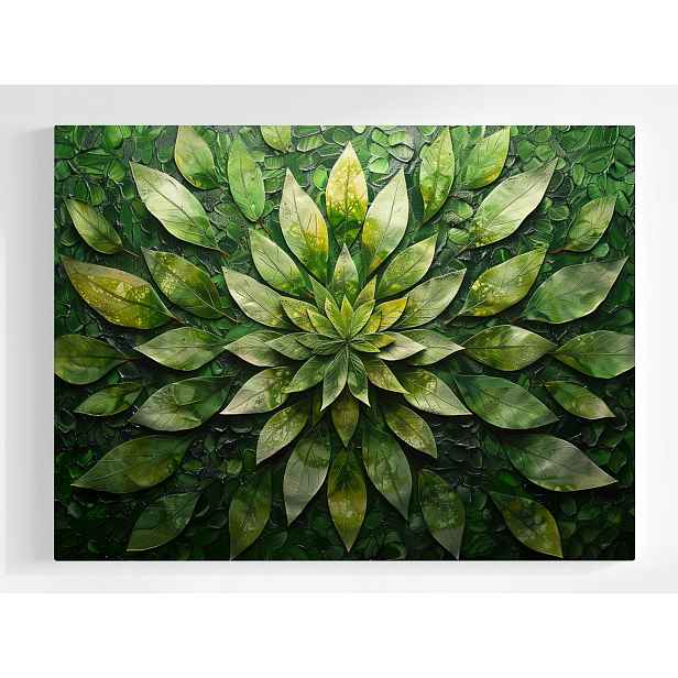 Plakát Zelená Mandala Z Listů Příroda Abstrakce 100x75