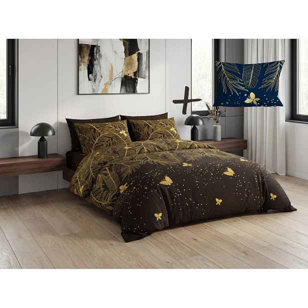 Sada povlečení z mikrovlákna VISATA černá + povlak na polštář 50 x 70 cm ZDARMA