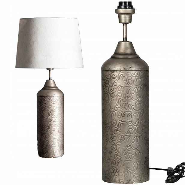 Stolní Lampa Loft Noční Stříbrná Kovová Do Obývacího Pokoje Ložnice Domu 53 cm E27