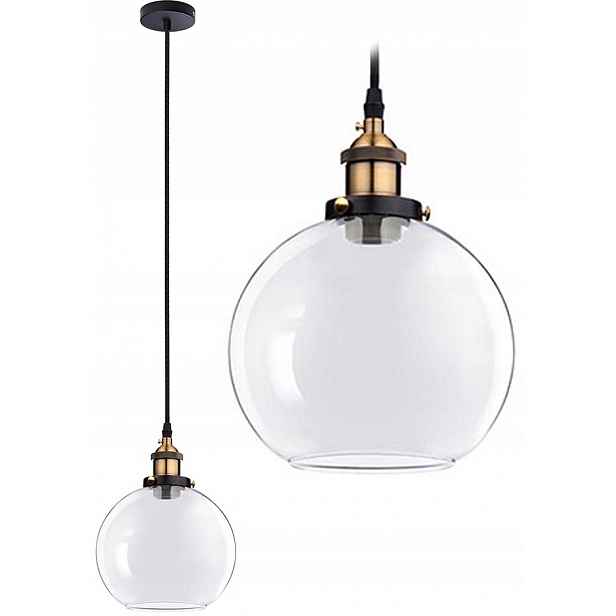 Závěsná Lampa Skleněná Loft Industrial Barvy Verto