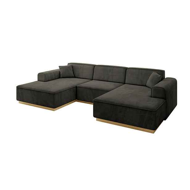 ALTDECOR SEDACÍ SOUPRAVA ve tvaru U IREA-U1-v2 301x165x80 Černá Velur