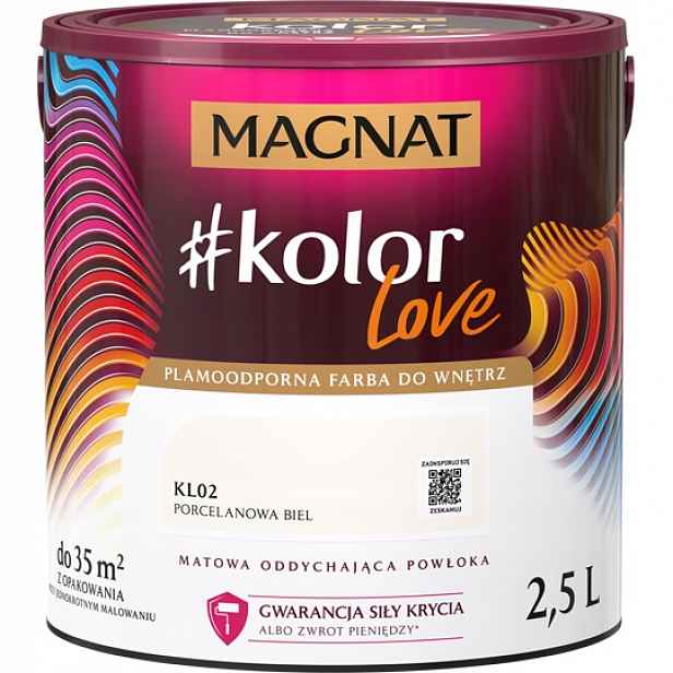 Barva latexová barva Magnat 5 l, porcelánová bílá matná