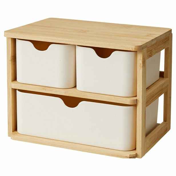 HowHomely Bambusový organizér Tow hnědý
