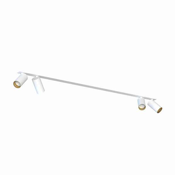 Lampa stropní zapuštěná bílá zlatá 4 reflektory Nowodvorski