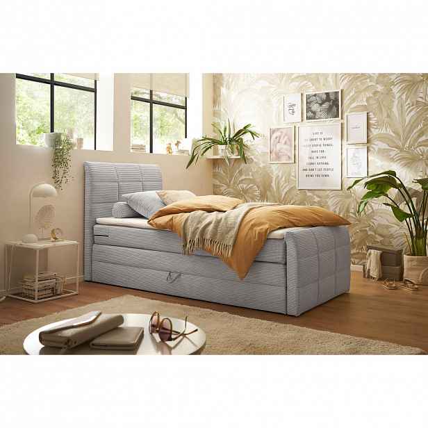 MID.YOU POSTEL BOXSPRING, 100/200 cm, světle šedá