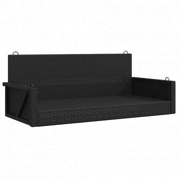vidaXL Houpací lavice černá 119 x 56 x 48 cm polyratan
